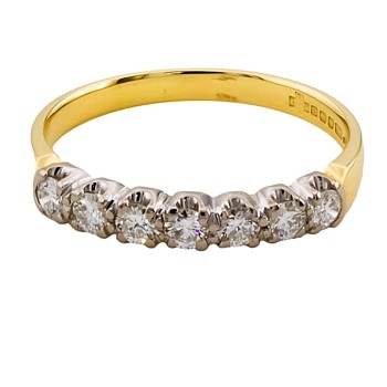 18ct Gold Diamond 0.35cts Half Eternity Ring size P